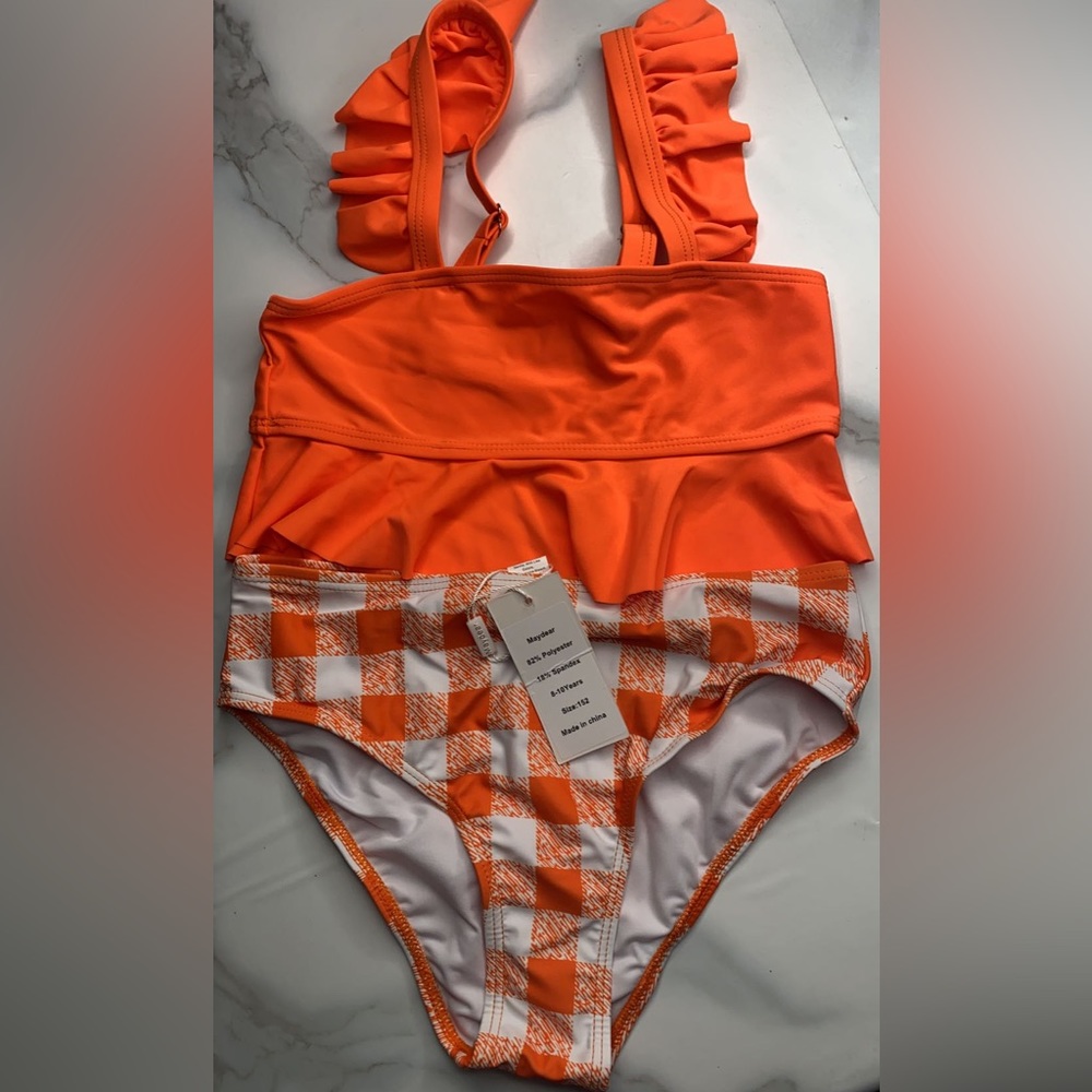 2pc Orange Checker